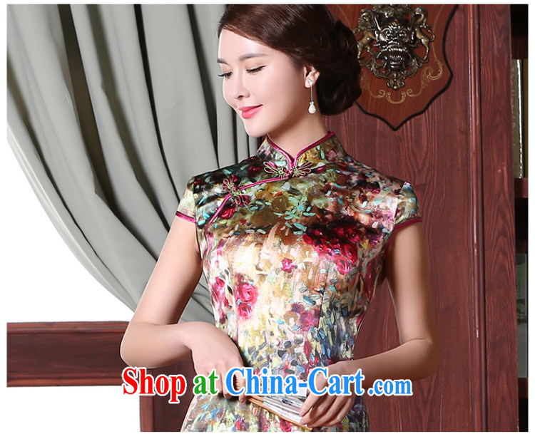 The CYD HO Kwun Tong' obsession with Silk Cheongsam summer 2015 New floral stamp cheongsam dress QD 5301 fancy XXL pictures, price, brand platters! Elections are good character, the national distribution, so why buy now enjoy more preferential! Health