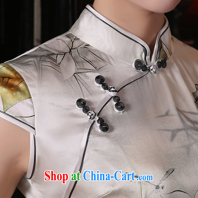 The CYD HO Kwun Tong' candidates, I would be grateful if you could summer 2015 new retro Silk Cheongsam sauna Silk Dresses 5406 QD M suit, Sau looked Tang, shopping on the Internet