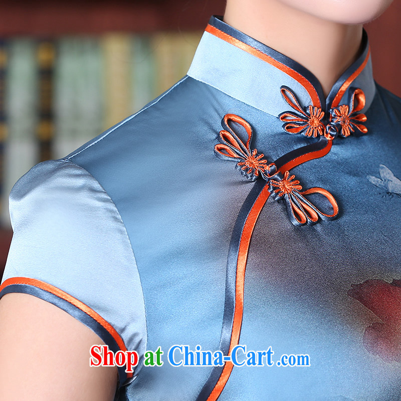 The CYD HO Kwun Tong' love Hyatt Silk Cheongsam summer 2015 new, improved and Stylish retro cheongsam dress QD 5402 XXXL suit, Sau looked Tang, shopping on the Internet