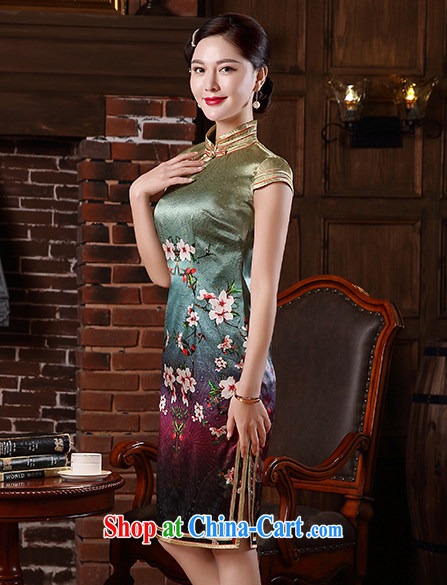 The CYD HO Kwun Tong' Mei Hong Kong Summer 2015 New Silk Cheongsam retro stamp sauna Silk Dresses QD 5144 fancy L pictures, price, brand platters! Elections are good character, the national distribution, so why buy now enjoy more preferential! Health