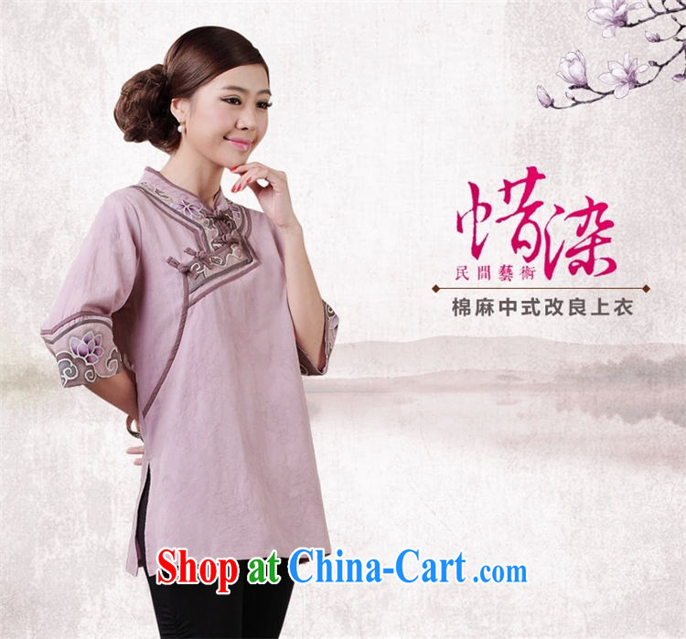 Mr Henry Tang, Id al-Fitr Chinese summer cotton the female Chinese Antique Tea Service cheongsam shirt China wind improved Han-light purple XXL pictures, price, brand platters! Elections are good character, the national distribution, so why buy now enjoy more preferential! Health