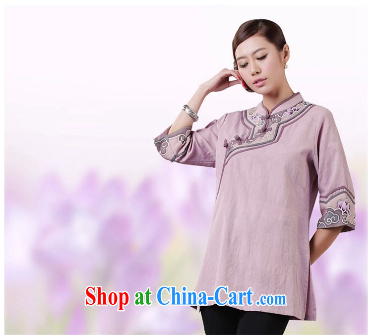 Mr Henry Tang, Id al-Fitr Chinese summer cotton the female Chinese Antique Tea Service cheongsam shirt China wind improved Han-light purple XXL pictures, price, brand platters! Elections are good character, the national distribution, so why buy now enjoy more preferential! Health