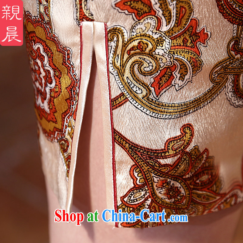 pro-am 2015 new daily retro improved stylish short sauna silk upscale Silk Cheongsam dress dresses short 2 XL, pro-am, shopping on the Internet