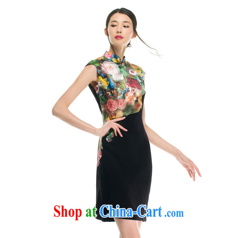 Wood is really the MOZEN 2015 spring and summer new Chinese, for cultivating silk stamp duty on the embroidery cheongsam 43,086 01 black XXL (A), wood really has, shopping on the Internet