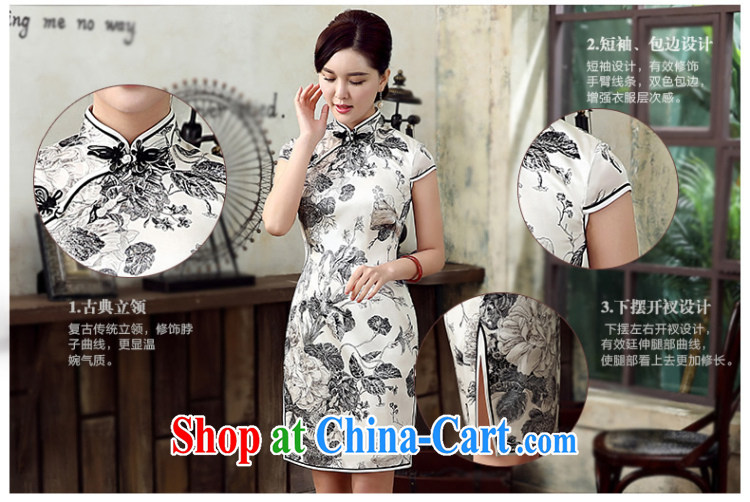 The CYD HO Kwun Tong' summer nights spent summer 2015 new upscale Silk Cheongsam dress retro dress dresses QD 5306 gray and white XXL pictures, price, brand platters! Elections are good character, the national distribution, so why buy now enjoy more preferential! Health