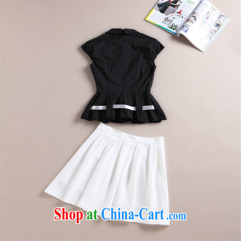 Black butterfly European site 2015 spring and summer new stylish beauty charm, two-piece dress + short sleeve T-shirt as shown L, A . J . BB, shopping on the Internet