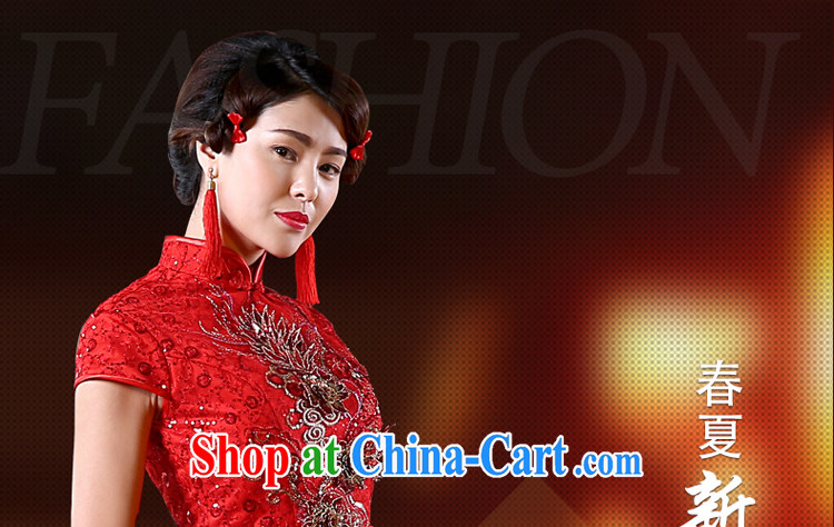 Honey, bride bridal wedding dresses red dress uniform toast short, improved the code lace up collar dress summer 2015 red XXL pictures, price, brand platters! Elections are good character, the national distribution, so why buy now enjoy more preferential! Health