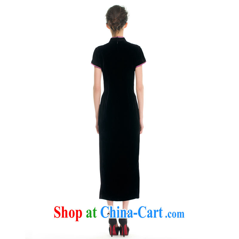 Wood is really the 2015 spring and summer new Chinese, warranty for fun tie really scouring pads long cheongsam mom with 43,205 01 black XXL (B), wood really has, shopping on the Internet