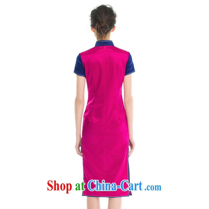 Wood is really the 2015 spring and summer new, Chinese, for stitching two-color flower embroidery cheongsam MOM 43,283 18 deep toner M, wood really has, shopping on the Internet