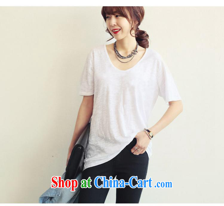 Deloitte Touche Tohmatsu store sunny summer 2015 new Korean girls the howling ghost cotton loose V collar short-sleeve T-shirt large, pure white, long school black XL pictures, price, brand platters! Elections are good character, the national distribution, so why buy now enjoy more preferential! Health
