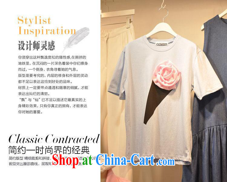 Deloitte Touche Tohmatsu store sunny summer 2015 female Korean three-dimensional roses cotton T shirts girls summer short-sleeve T-shirt the T-shirt picture color XL pictures, price, brand platters! Elections are good character, the national distribution, so why buy now enjoy more preferential! Health