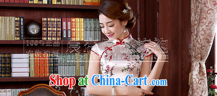 Morning, new 2015 summer retro short improved stylish sauna silk silk Chinese qipao red dress light gray XXL pictures, price, brand platters! Elections are good character, the national distribution, so why buy now enjoy more preferential! Health