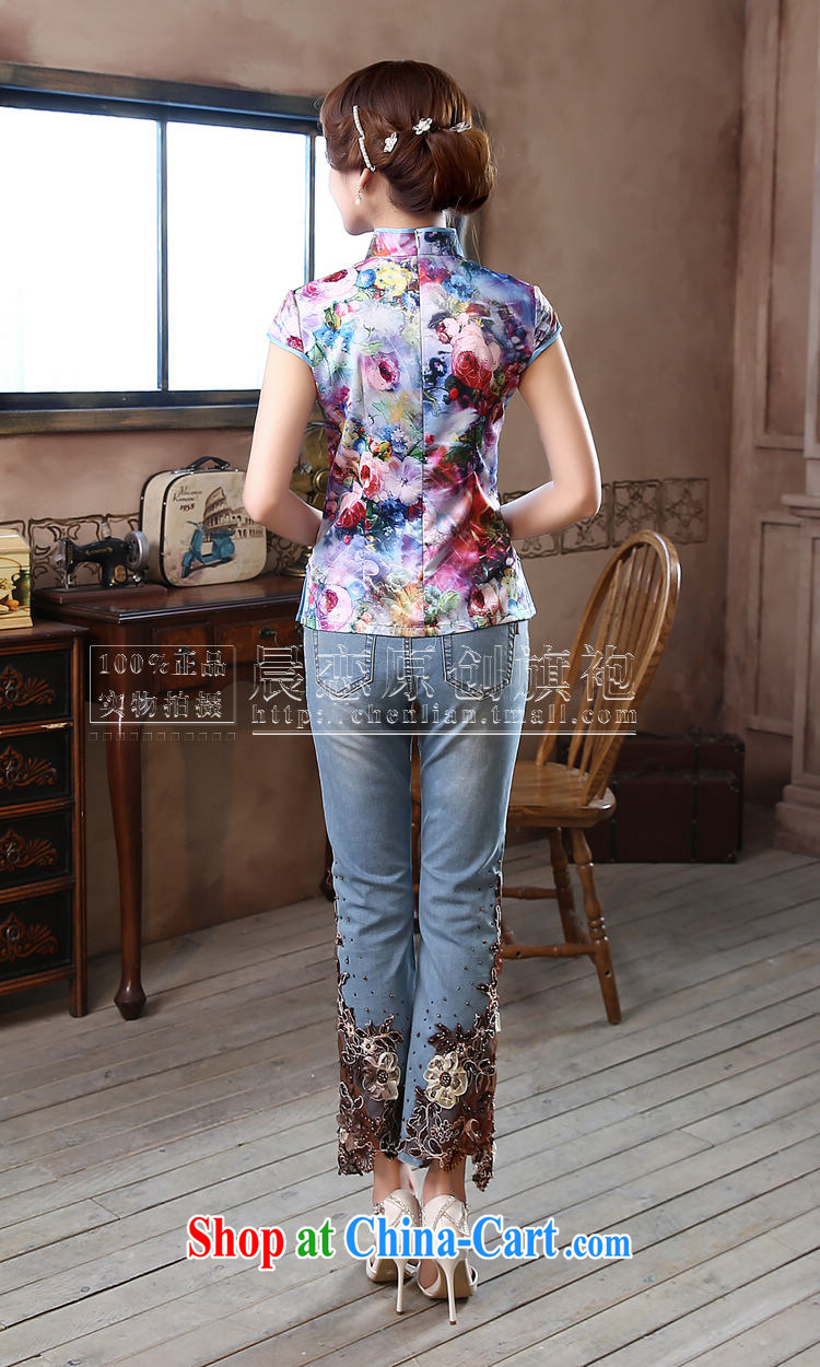 Morning dresses, new summer retro short improved stylish Chinese qipao shirt short-sleeved European root yarn embroidered black XL pictures, price, brand platters! Elections are good character, the national distribution, so why buy now enjoy more preferential! Health