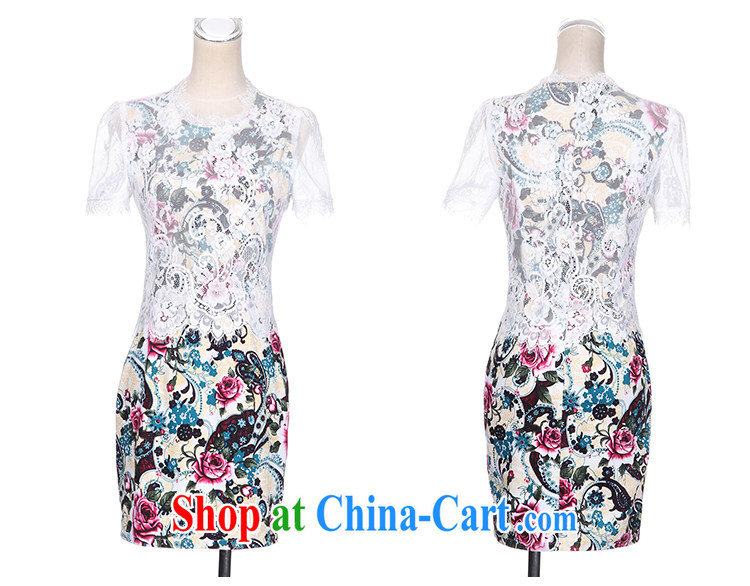 Quality of fuel, summer 2015 new lace stitching chintz half sleeve female Tang decorated in stylish dresses female black XXXL pictures, price, brand platters! Elections are good character, the national distribution, so why buy now enjoy more preferential! Health