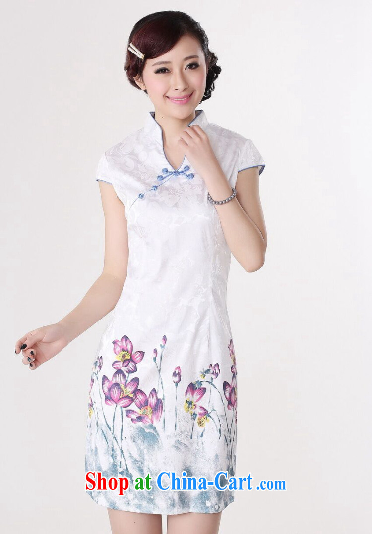 spend the summer new Chinese cheongsam dress Chinese improved version hand-painted cotton, for elegant short cheongsam figure color 2 XL pictures, price, brand platters! Elections are good character, the national distribution, so why buy now enjoy more preferential! Health