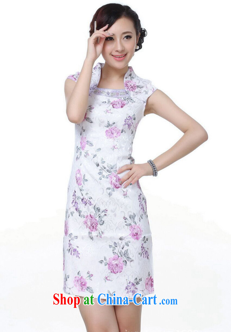 Take the cheongsam Tang Women's clothes summer new Chinese Dress improved version, for jacquard cotton short cheongsam dress such as the color 2 XL pictures, price, brand platters! Elections are good character, the national distribution, so why buy now enjoy more preferential! Health