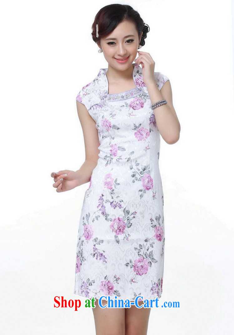 Bin Laden smoke cheongsam Tang Women's clothes summer new Chinese Dress improved version, for jacquard cotton short cheongsam dress as color 2XL pictures, price, brand platters! Elections are good character, the national distribution, so why buy now enjoy more preferential! Health