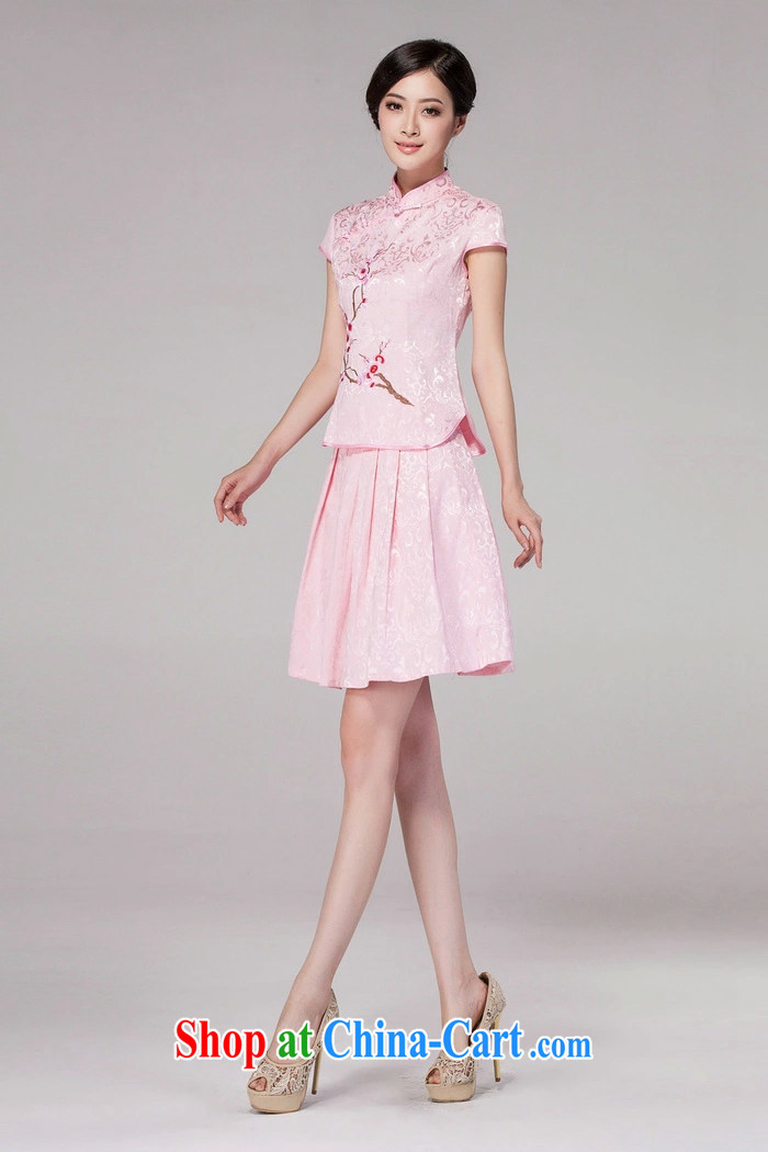 Frank, Michael 2015 spring and summer new female Chinese qipao day dresses high-end retro style two-part kit 1125 pink XXL pictures, price, brand platters! Elections are good character, the national distribution, so why buy now enjoy more preferential! Health