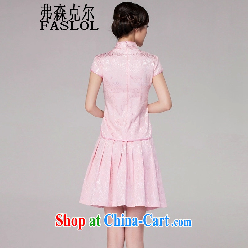 Frank, Michael 2015 spring and summer new female Chinese qipao day dresses high-end retro style two-piece with 1125 pink XXL, infusion Michael (FASLOL), online shopping