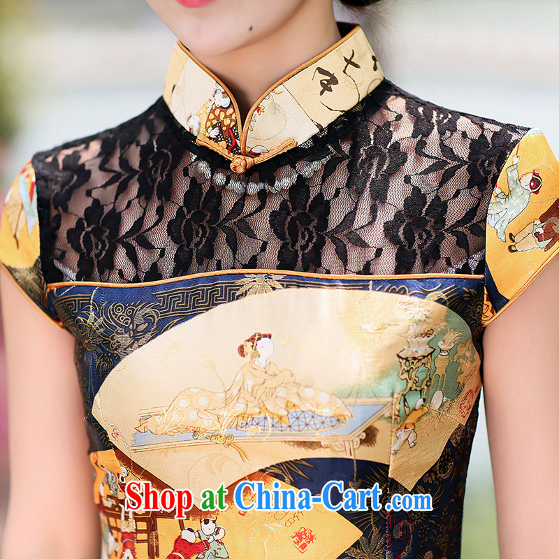 Jin Bai Lai improved cheongsam dress summer robes of the Dragon High-end wedding dress retro lace dresses classic short-sleeved toast clothing, tattoos, 4 XL idealistically Bai Lai (C . Z . BAILEE), shopping on the Internet