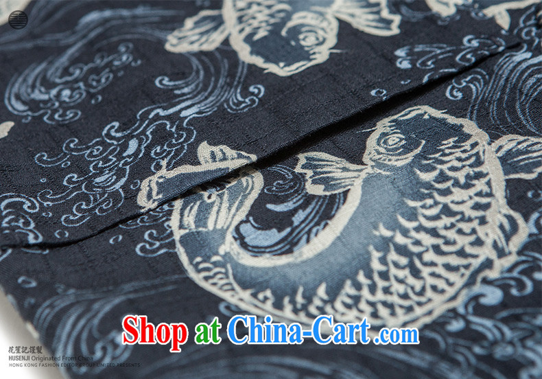 Take Your Excellency's wind cotton big fish Chinese, Chinese Ethnic Wind leisure-wear clothing retro jacket dark blue (M) pictures, price, brand platters! Elections are good character, the national distribution, so why buy now enjoy more preferential! Health