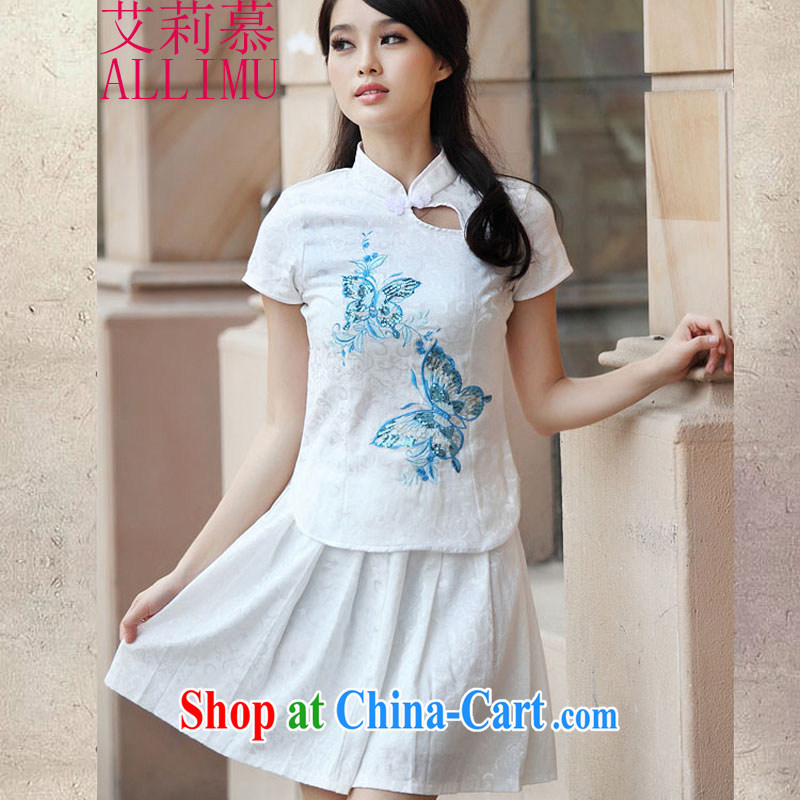 Allie's summer new elegant retro fresh Chinese to Butterfly cheongsam dress JE RA 044 6908 pink S, Allie Mo (AILIMU), shopping on the Internet
