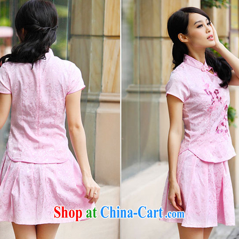 Allie's summer new elegant retro fresh Chinese to Butterfly cheongsam dress JE RA 044 6908 pink S, Allie Mo (AILIMU), shopping on the Internet