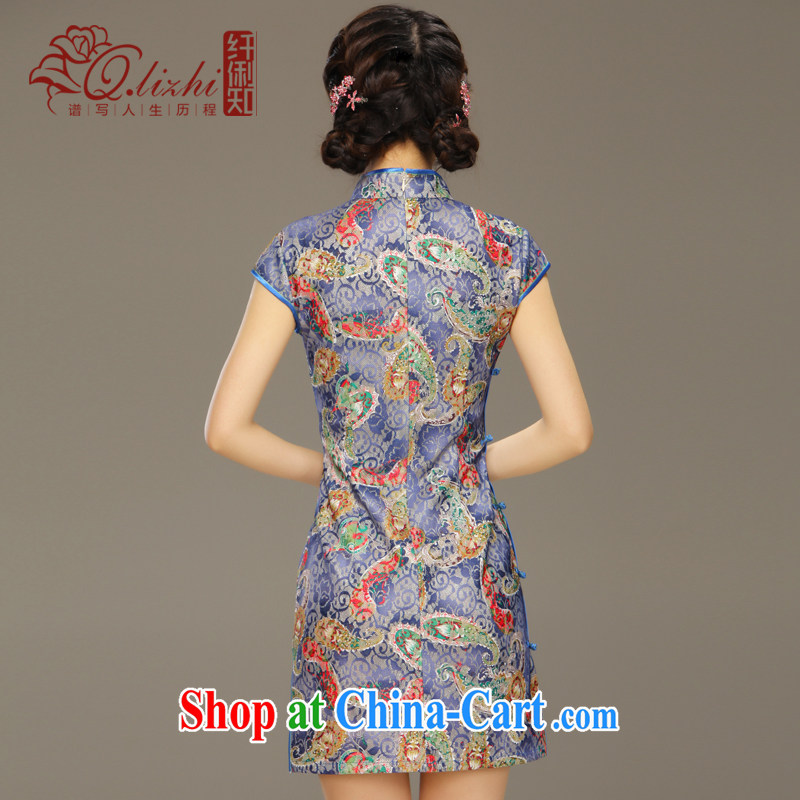Slim li know that clip from canada daily cheongsam dress improved stylish summer 2015 new lace dress cheongsam beauty QLZ QQ 15 6004 Canada Clip XXL, slim Li (Q . LIZHI), online shopping