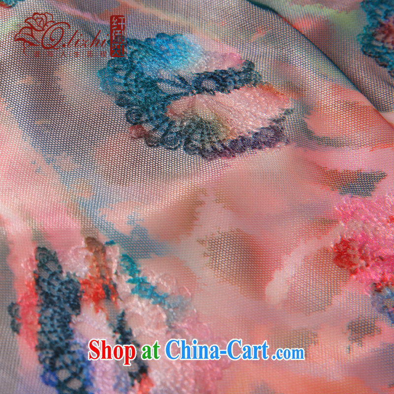Slim li know Yee-kam Ethnic Wind cheongsam dress girls lace dress new improved stylish Chinese short-sleeved daily QLZ Q 15 6005 Yee-kam XXL, slim Li (Q . LIZHI), online shopping