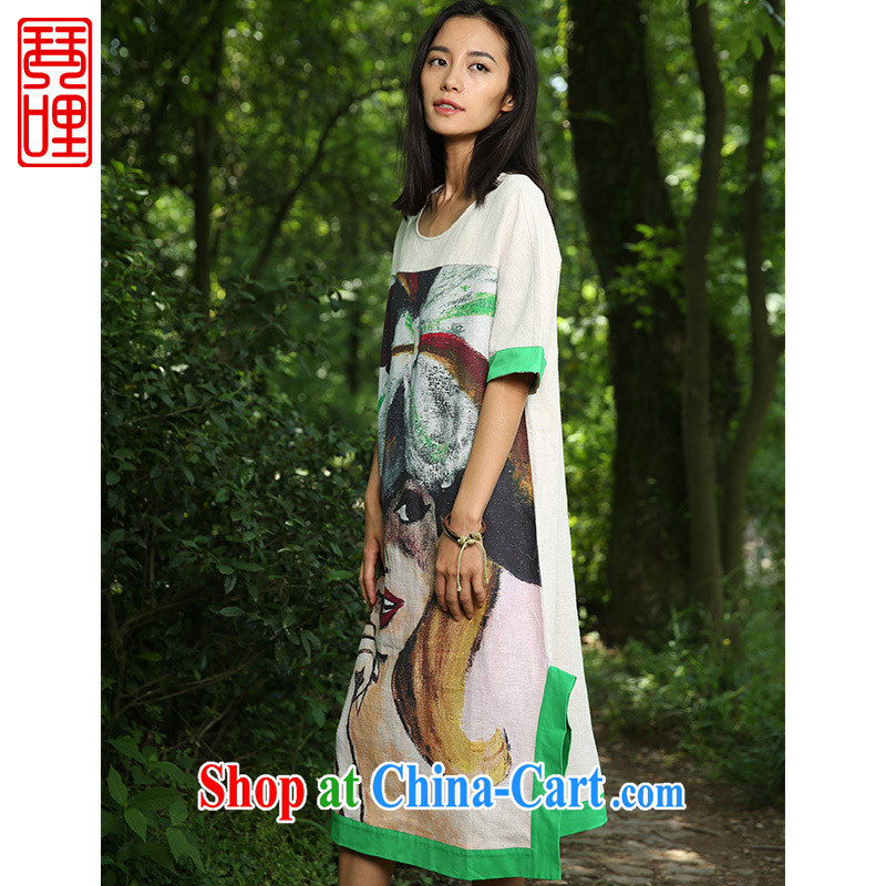 Chin miles stamp dress summer 2015 new mobile mapping in case skirt pure cotton the improved cheongsam dress suit, Chin miles (Qinli), shopping on the Internet