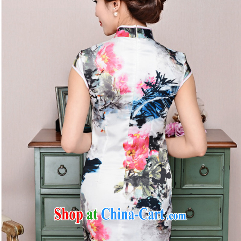 Refreshing new Ethnic Wind elegant low the forklift truck serving toast improved cheongsam dress summer T-shirt dresses, fresh air, and shopping on the Internet