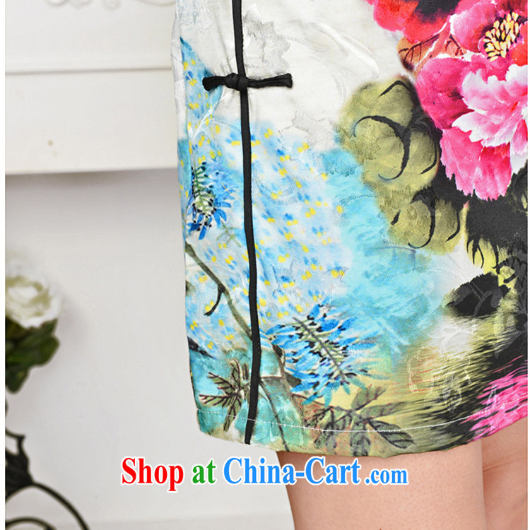 The new nation, the elegant low the forklift truck serving toast improved cheongsam dress summer T-shirt dresses female blue collar, small bird figure suit M pictures, price, brand platters! Elections are good character, the national distribution, so why buy now enjoy more preferential! Health