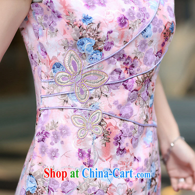 And according to the 2015 summer new stylish simplicity and high-end atmosphere surrounded cheongsam dress pink XL products, according to the Nokia (PINYINUO), shopping on the Internet