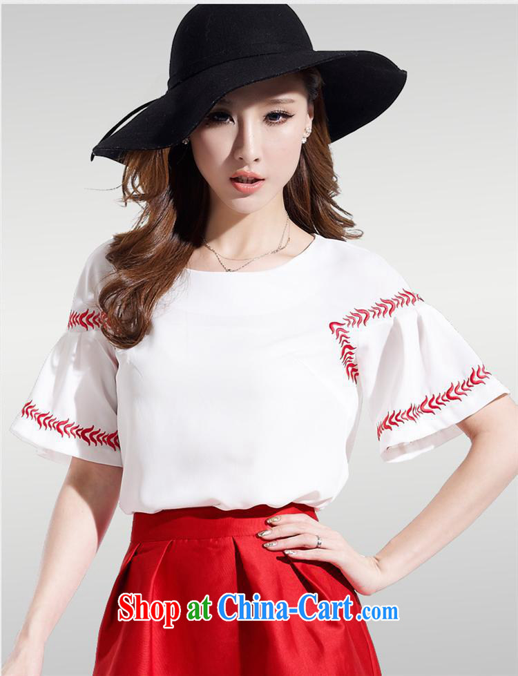 Ya-ting store 2015 Korean version of the new paragraph 100 cultivating a doll style graphics thin female short-sleeved snow woven embroidery t-shirt 85,050 red XL pictures, price, brand platters! Elections are good character, the national distribution, so why buy now enjoy more preferential! Health