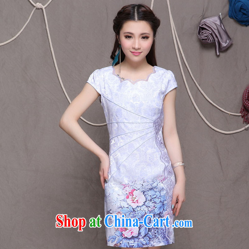 to Lin, summer 2015 new high-end antique ethnic stylish Chinese qipao dress beauty graphics thin dresses qipao 9902 violet S, Catherine Deneuve, shopping on the Internet