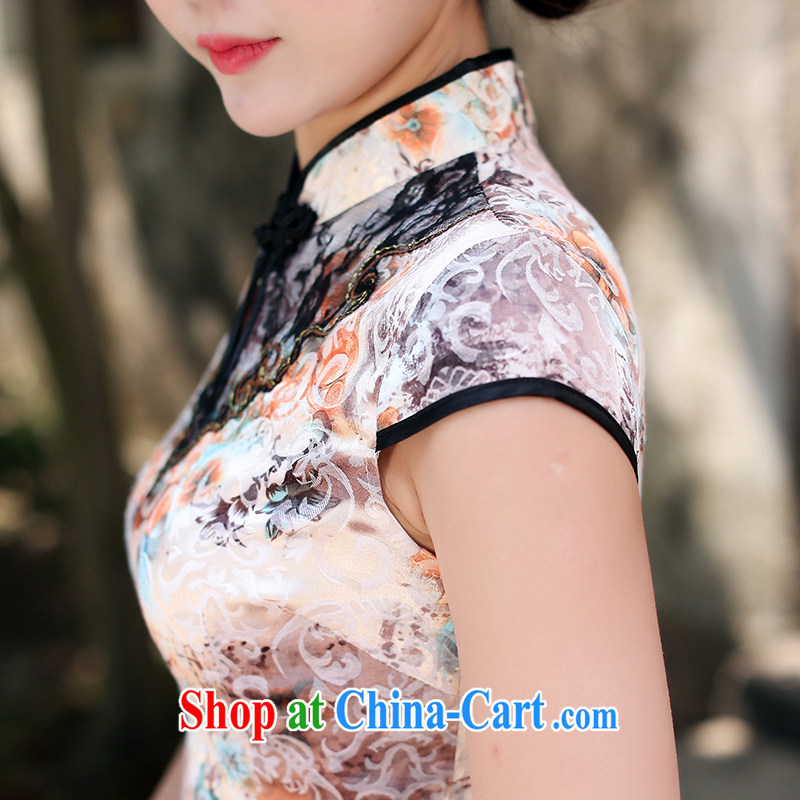 Jin Bai Lai Tang replace summer improved cheongsam shirt retro lace stamp duty cotton the female Chinese National wind dress L, pure Bai Lai (C . Z . BAILEE), shopping on the Internet