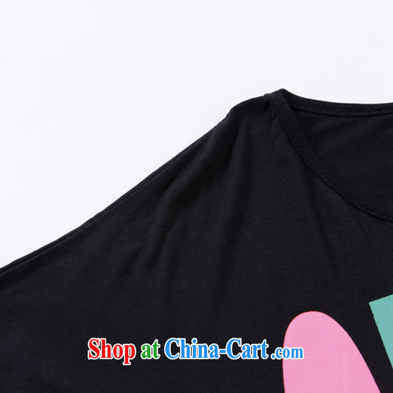 Qin Qing store 2015 summer new Korean girls with trendy, relaxed T shirt short-sleeved T-shirt students female black nrww 020 are code, GENYARD, shopping on the Internet