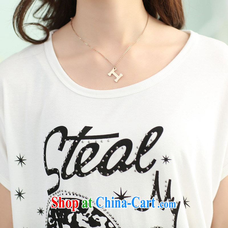 Qin Qing store Korean female short-sleeved T T-shirt summer 2015 New Beauty boutique hot drill letter T 桖 female white bbjy 1235 are code, GENYARD, shopping on the Internet