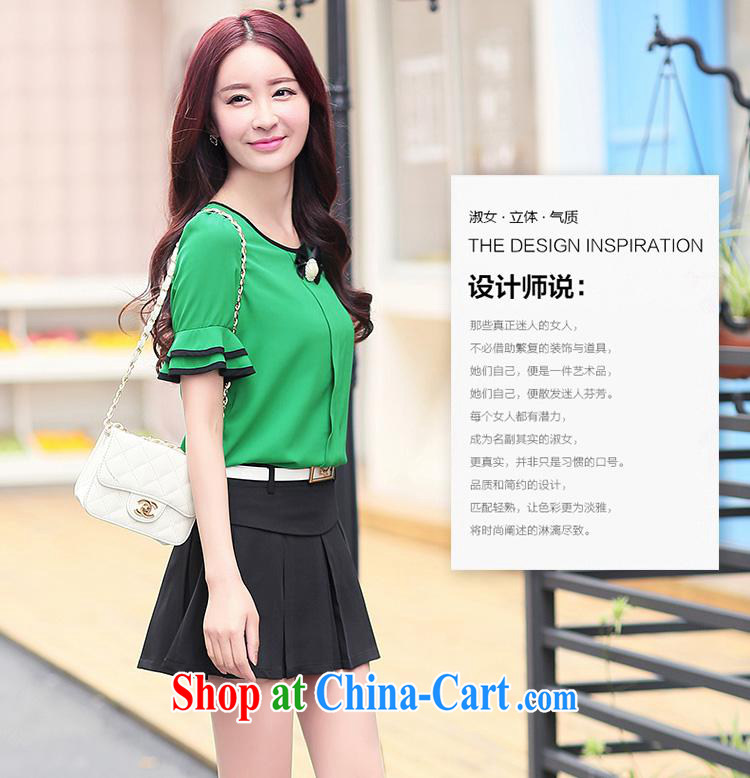 Qin Qing store 2015 summer new female Korean fashion leisure suite snow skirt woven shirts T-shirt skirt yellow GYS 5871 XXL pictures, price, brand platters! Elections are good character, the national distribution, so why buy now enjoy more preferential! Health