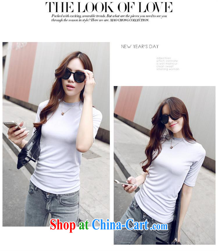 Qin Qing store 2015 new Korean female summer short T-shirts Solid Color beauty graphics thin stylish female short-sleeve T 桖 white NDK 1041 L pictures, price, brand platters! Elections are good character, the national distribution, so why buy now enjoy more preferential! Health