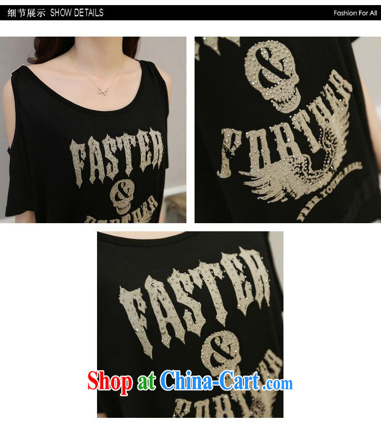 Qin Qing store 2015 new summer beauty stylish Korean your shoulders hot drill snow woven stitching T shirts girls short-sleeved black bbjy 1255 are code pictures, price, brand platters! Elections are good character, the national distribution, so why buy now enjoy more preferential! Health