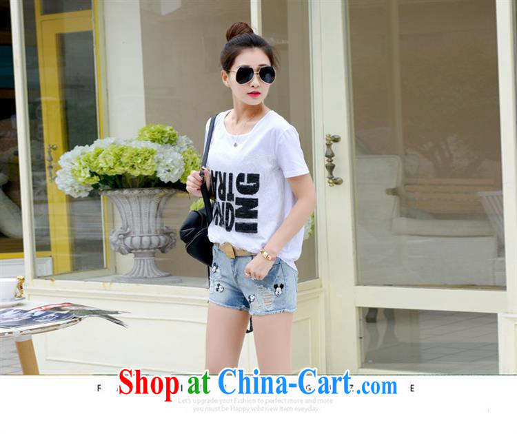 Deloitte Touche Tohmatsu store sunny summer 2015 new Korean female round-collar loose T-shirt white letters short-sleeved shirt T girls white summer 6968 SYB XL pictures, price, brand platters! Elections are good character, the national distribution, so why buy now enjoy more preferential! Health