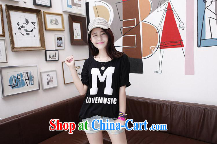 Qin Qing store female solid T pension 2015 summer Korean letters loose Korean thick MM short-sleeved black shirt T black nrww 021 are code pictures, price, brand platters! Elections are good character, the national distribution, so why buy now enjoy more preferential! Health