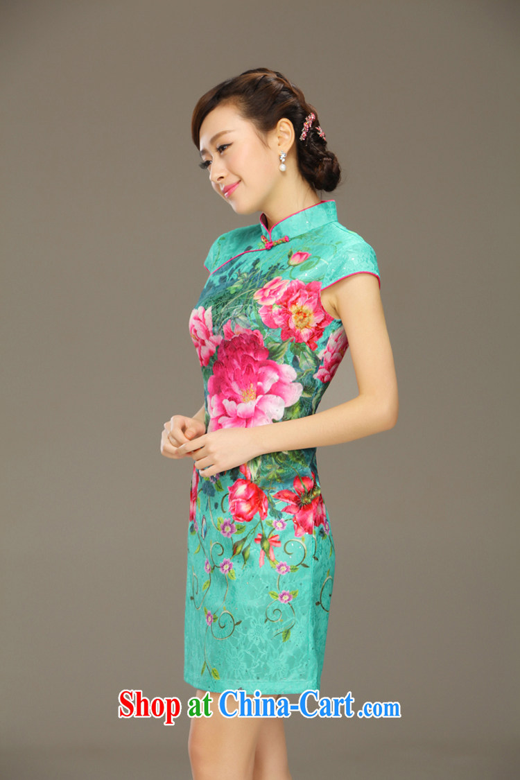 Slim LI knows the heart lace stamp antique cheongsam dress 2015 new dresses short spring and summer with improved QLZ Q 15 6023 lock heart XXL pictures, price, brand platters! Elections are good character, the national distribution, so why buy now enjoy more preferential! Health