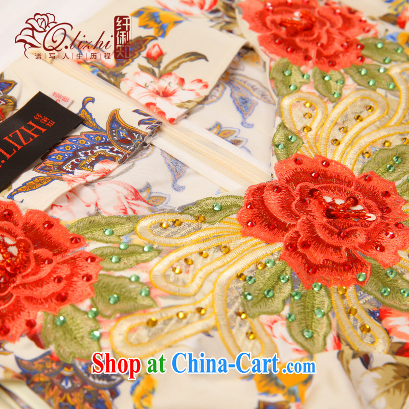 Slim li know Lau, National fancy new dresses China Classical female embroidery antique cheongsam dress QLZ Q 15 6026 Lau, XXL, slim Li (Q . LIZHI), online shopping