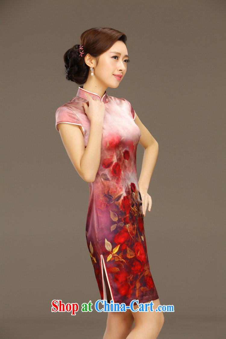 Slim li know dust shadow silk short cheongsam dress new spring and summer retro daily improved sauna Silk Dresses women Beauty QLZ Q 15 6028 dust shadow XXL pictures, price, brand platters! Elections are good character, the national distribution, so why buy now enjoy more preferential! Health