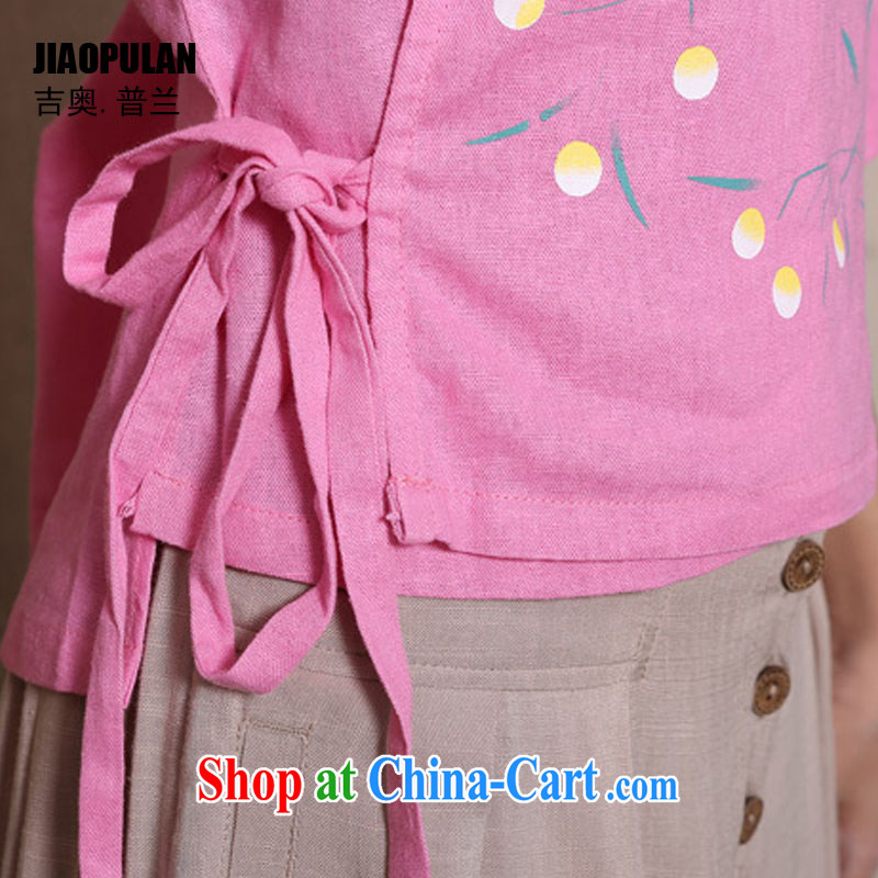 Mr. Kaplan 2015 spring and summer new hand-painted cotton the fresh arts 100 on Chinese women Chinese T-shirt PLZ 1136 pink XL, Mr. Kaplan (JIAOPULAN), online shopping