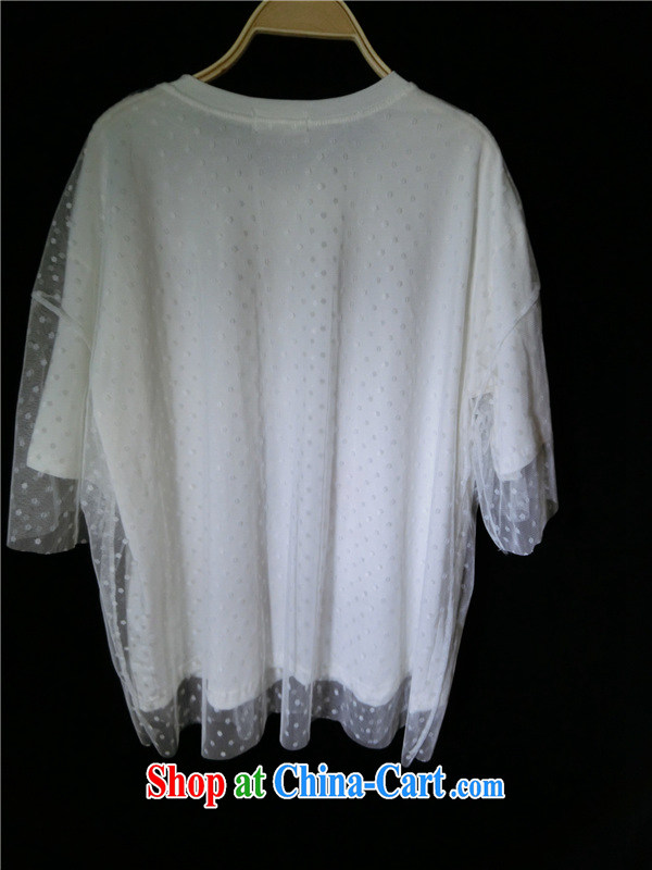 Qin Qing store 2015 summer new Korean female double Mitch Web yarn lace short sleeve shirt T white are code pictures, price, brand platters! Elections are good character, the national distribution, so why buy now enjoy more preferential! Health