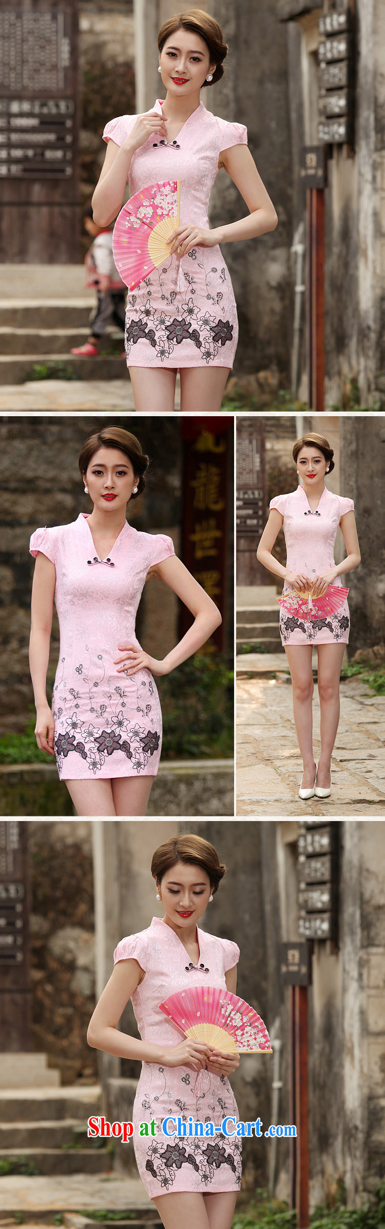 kam beauty new stylish retro short qipao cheongsam dress day dresses M 3072 white XXL pictures, price, brand platters! Elections are good character, the national distribution, so why buy now enjoy more preferential! Health