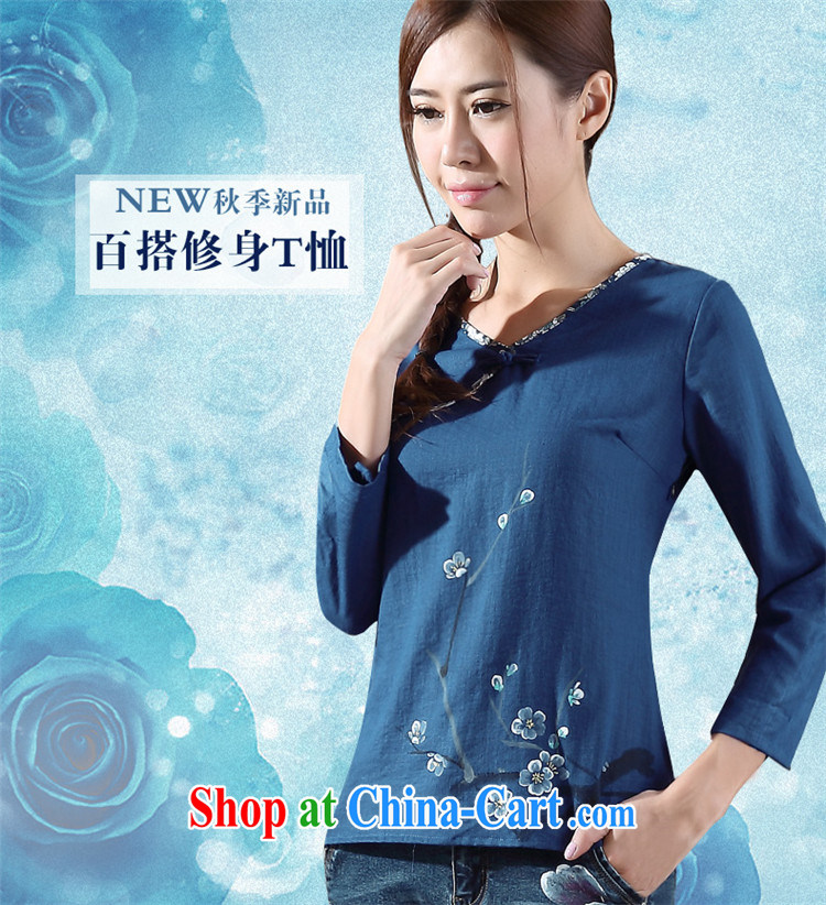 Mr Tang, Id al-Fitr Chinese China wind long-sleeved original spring new female retro shirt improved Han-blue M pictures, price, brand platters! Elections are good character, the national distribution, so why buy now enjoy more preferential! Health